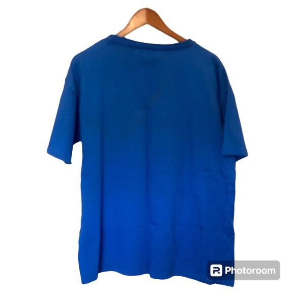 Perry Ellis America Blue S/S T-Shirt Men's Size XXL Orange Spell-out - Picture 2 of 8